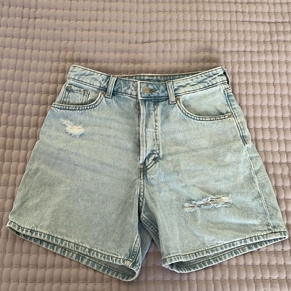 H&M washed jean shorts (they are a longer fit)